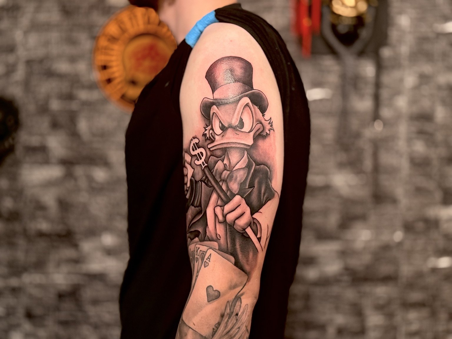 Scrooge portrait tattoo
